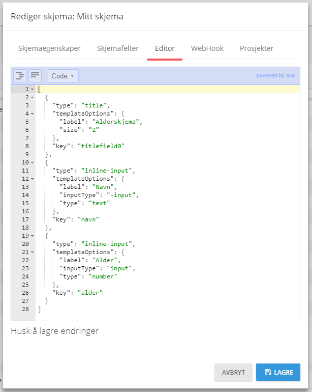 Editor example